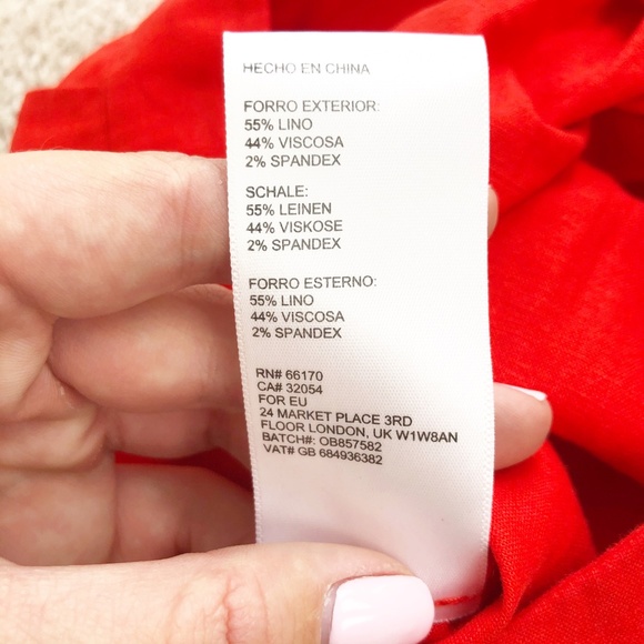 Urban Outfitters Amanda Red Linen Skirt Size M - Picture 11 of 11